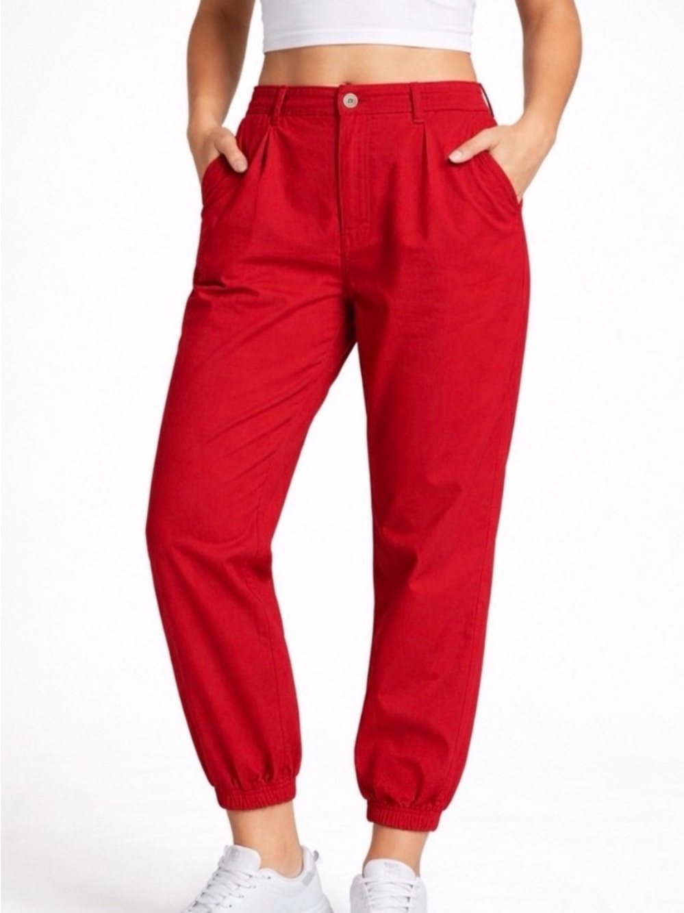 Halara Red Jogger Pants Women L Regular New No Tags (A406)✨